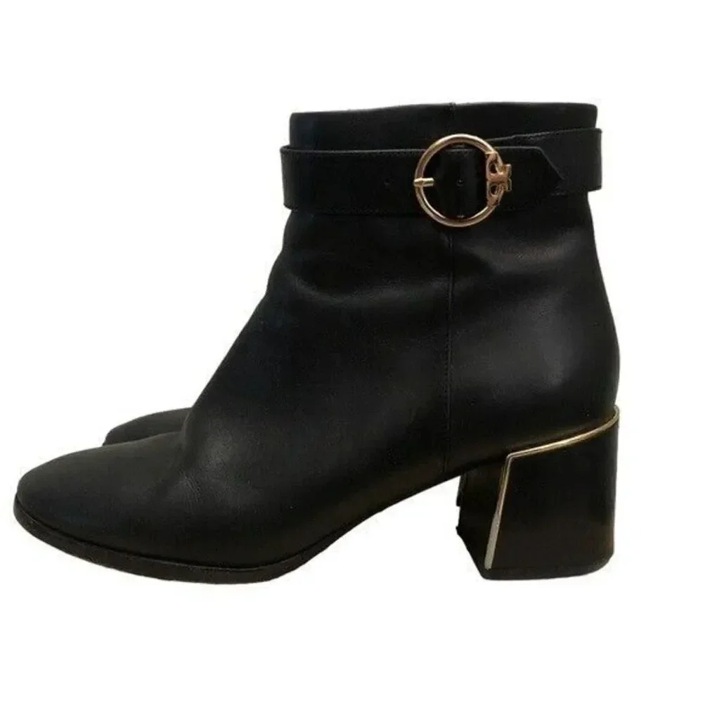 Tory Burch Black Sofia Dress Leather Ankle Bootie 7.5
